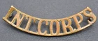 INT CORPS ~  Intelligence Corps ~ Brass Shoulder Title ~ WW2 Era