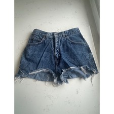 Vintage Levis 501 High Waisted Denim Cut Off Shorts Medium Wash Made in USA 11