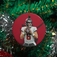 Baker Mayfield Star Player - Tampa Bay Buccaneers Christmas Ceramic Ornament
