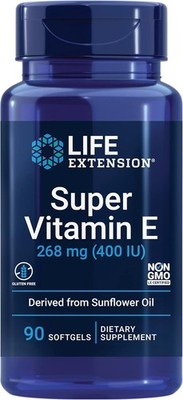 SUPER VITAMIN E 268 mg (400 IU) Non-Synthetic  90 Softgel LIFE EXTENSION
