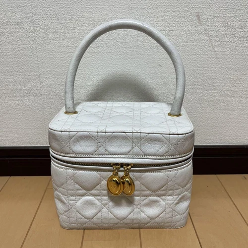 Sac à bandoulière Christian Dior Canage cuir blanc 14x18 cm occasion