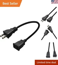 Compact 1.6ft 10A Outlet Saver Extension Cable - Perfect for Holiday Lighting