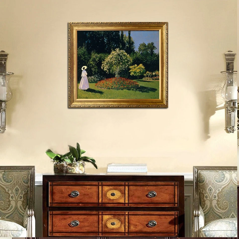 Jeanne-Marguerite Lecadre en el jardín Claude Monet pintura al óleo lienzo impresiones Foto 4 de 4