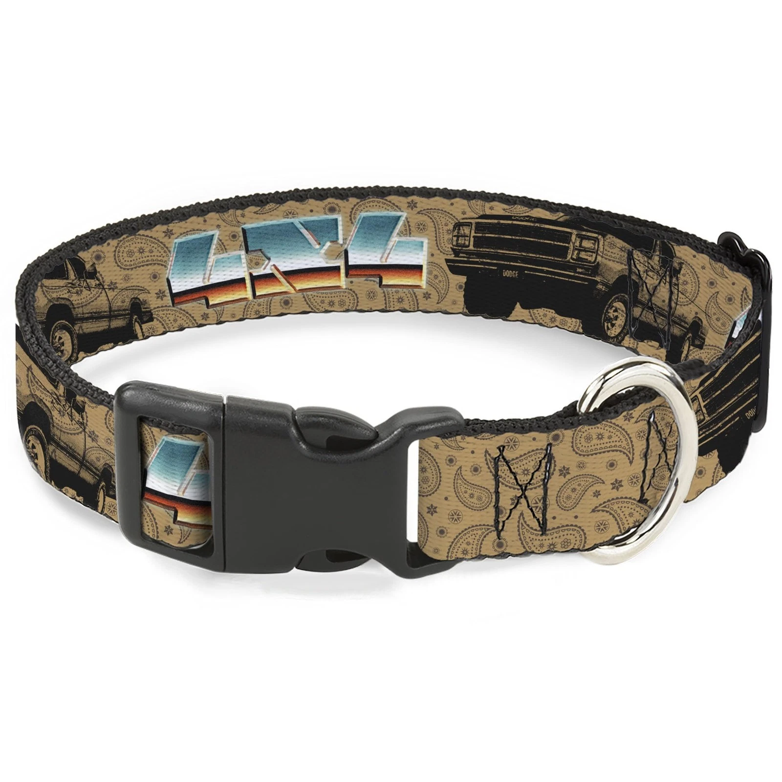 Dodge Pet Collar, Dog Collar Plastic Buckle, Dodge Power Wagon Truck 4X4 Paisley