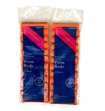 Lot of 2 Salon Care Orange Long Curved Perm Rods