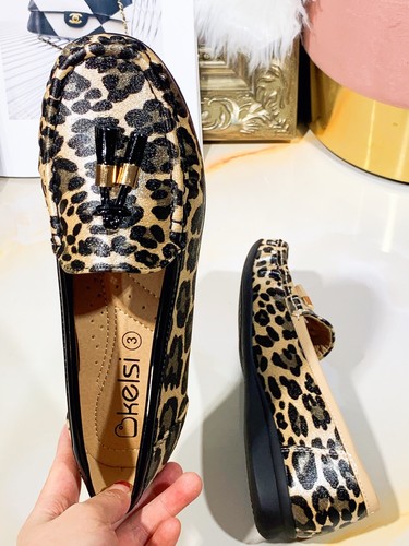 leopard print slip on womens shoes