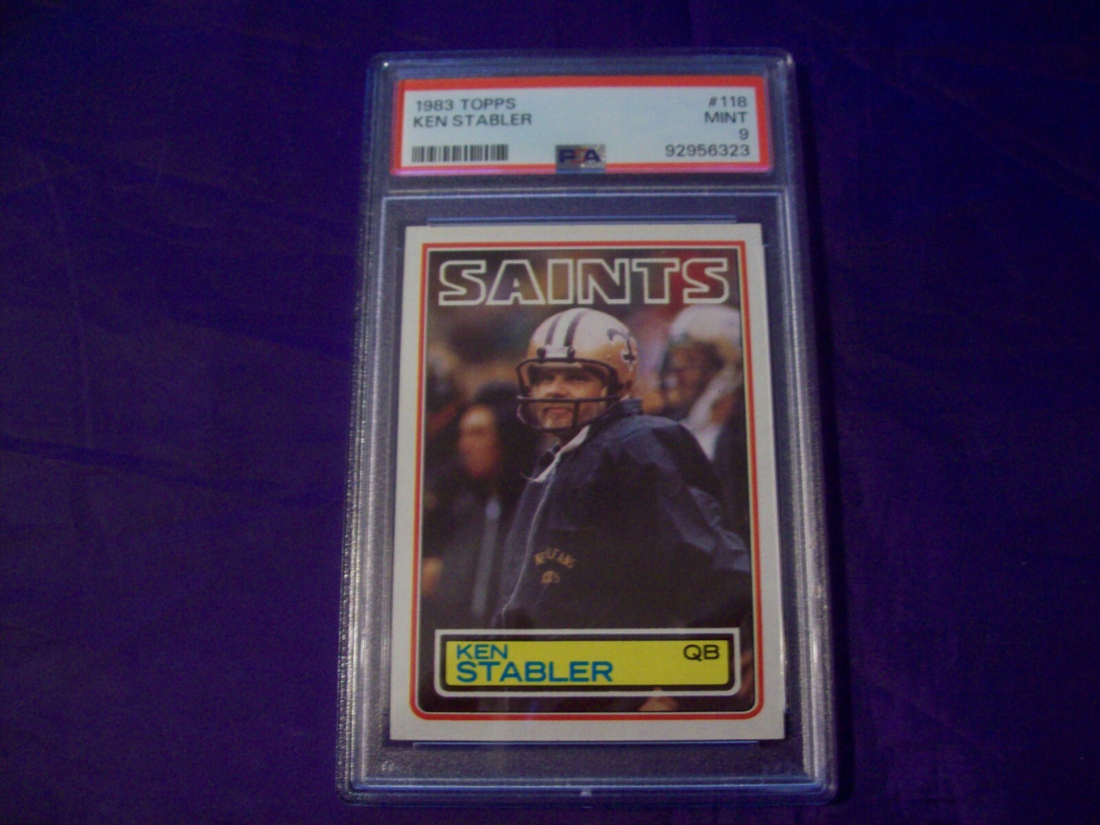 1983 TOPPS FOOTBALL #118 KEN STABLER PSA 9