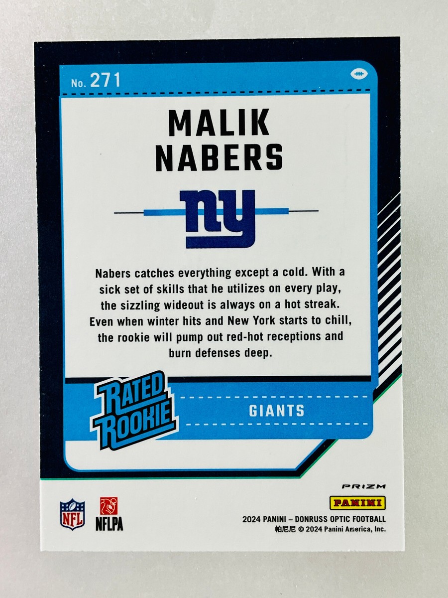 八村塁 optic RC auto silver holo 2024 Donruss Optic Malik Nabers Rated Rookie Silver Holo