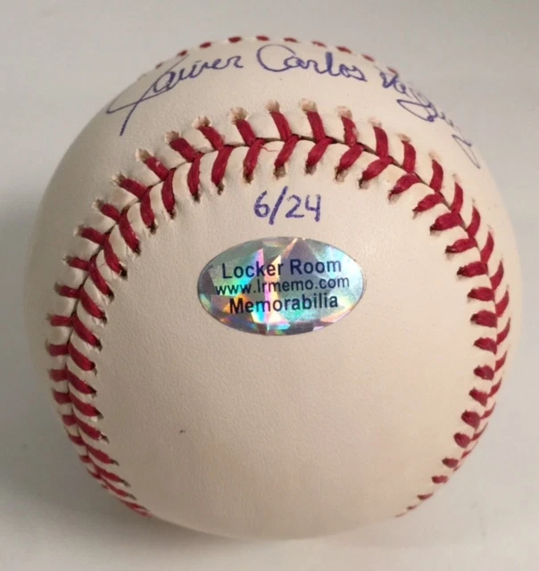 Javier Carlos Vazquez Signed OMLB Rawlings Baseball Inscribed Middle Name 6/27 - Image 2 of 2