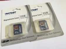 Lot  2pcs 2gb NEW Patriot standard SD SECURE DIGITAL MEMORY CARD for older camer