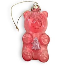 Pink Gummy Bear Glass Ornament Decoration Party Birthday Fruit Candy Retro Girls