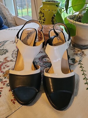 LifeStride Women's Valley Black/White Pump Sz 9.5M Soft System Elegant Comfort