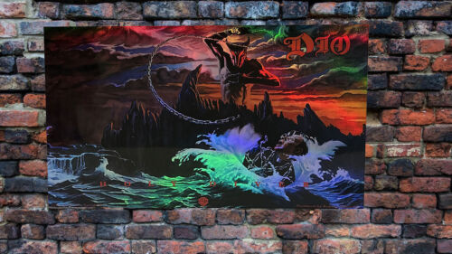 DIO Holy Diver color changing holographic album poster 24"w x 16"h with logos