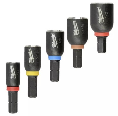 Milwaukee 49-66-4563 5 Piece Shockwave Magnetic Insert Hex Nut
