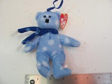 TY Christmas Jingle Beanie 1999 Holiday Teddy - Bear Snowflakes