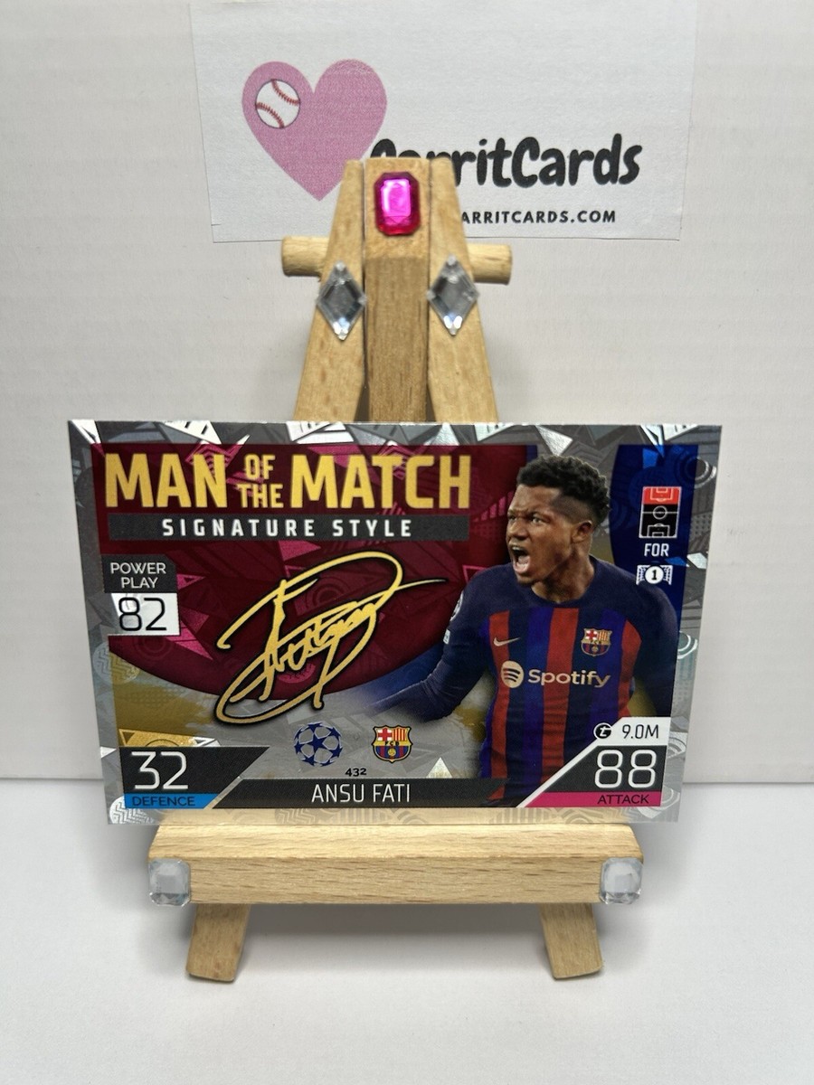 Ausu Fati Autograph Card Panini アンス・ファティ Ansu Fati match attax 22/23 Man Of The Match Signature Style