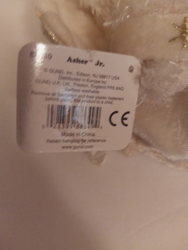 Gund Asher Jr. Angel Bear Mint With All Tags Approximately 8" Tall - Picture 3 of 4