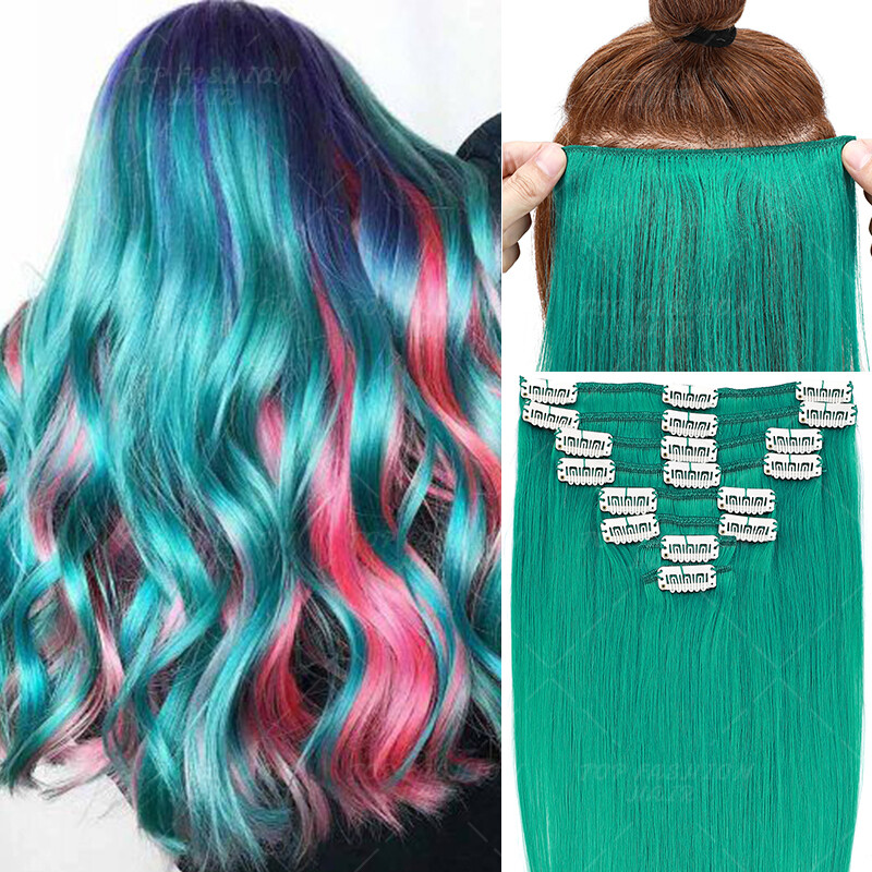 CLEARANCE Clip in Human Hair Extensions Full Head 100% Real  display picture 1