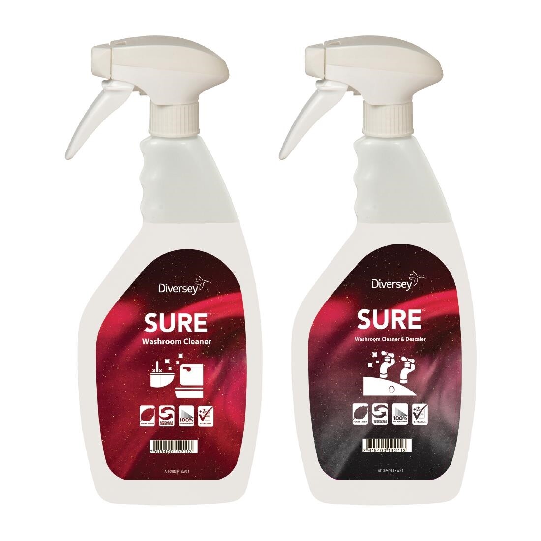 SURE Washroom Cleaner / Cleaner and Descaler Refill Bottles 750ml (6 Pack) - Image 2