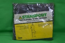Stansport Men's Heavyweight Vinyl Raincoat,Large W/ Detachable Hood,New in Pack