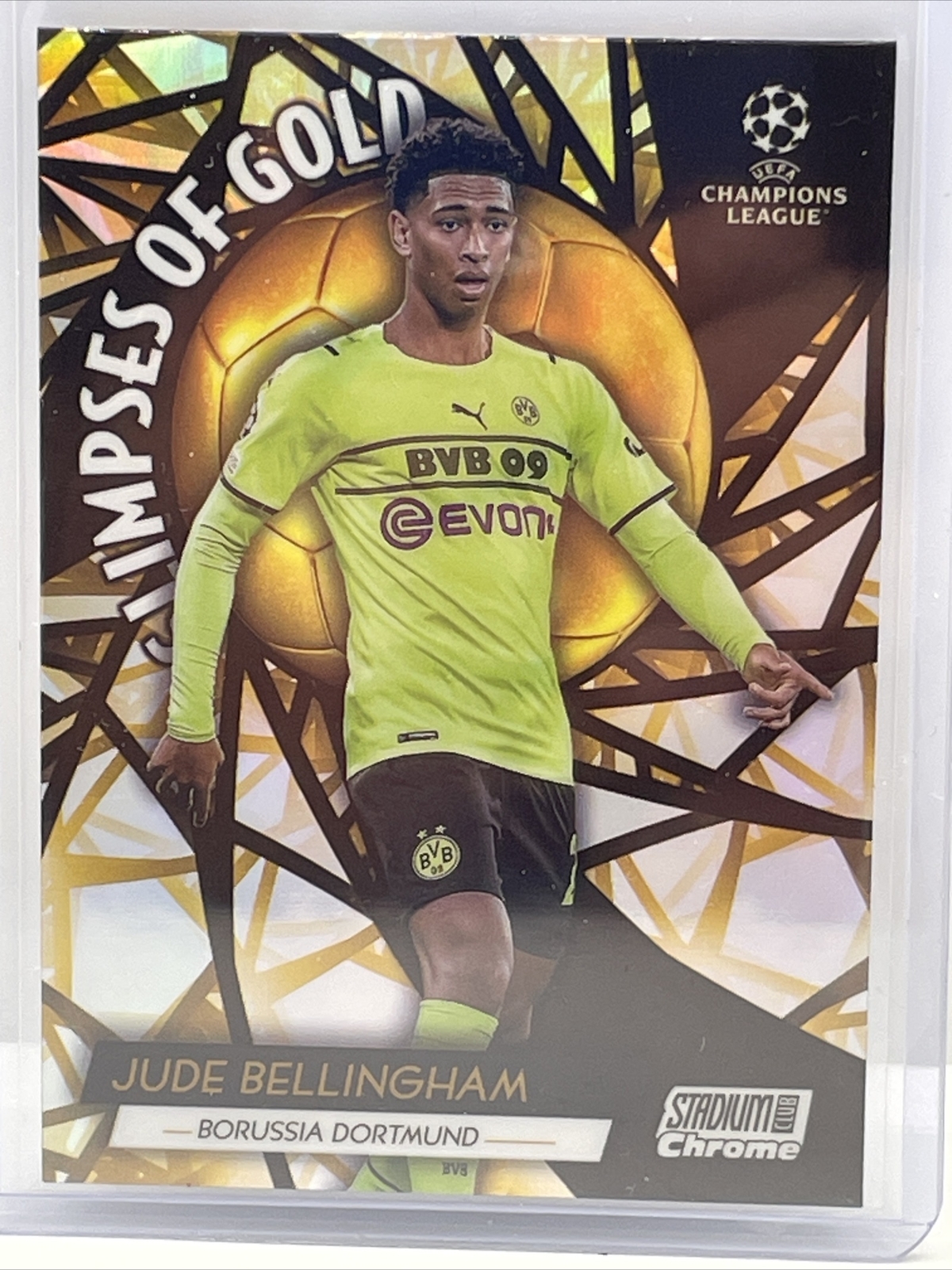 2022 STADIUM CLUB CHROME UEFA CHAMPIONS LEAGUE GLIMPSES OF GOLD JUDE BELLINGHAM