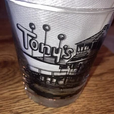 "Tony's on the Pier" Vintage Cocktail Glass Redondo Beach CA 4"T Libbey Glass Co