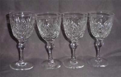 4 THOMAS WEBB ''ST. ANDREWS'' WINE GLASSES 4-7/8'' EUC ENGLAND