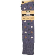 Image of Town and Country Multi Spot Chunky Wellington Boot Socks 4 - 7