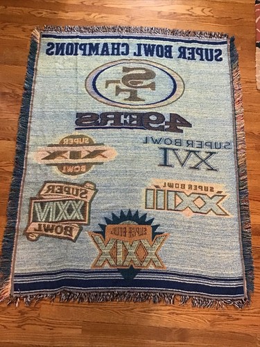 San Francisco Super Bowl Champion NFL Teams Logo Large Throw Blanket 50" X 60" - Picture 13 of 13