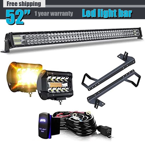 For Jeep Wrangler JK 20072018 52INCH LED Light Bar + 4" Strobe Led