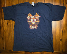 Vtg 90s Taz Looney Tunes T-Shirt XL Blue Tasmanian Devil Back Off