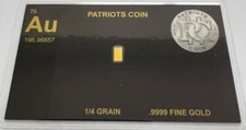 1/4 Grain Collectible Gold .9999 Pure Gold Bar FREE SHIPPING