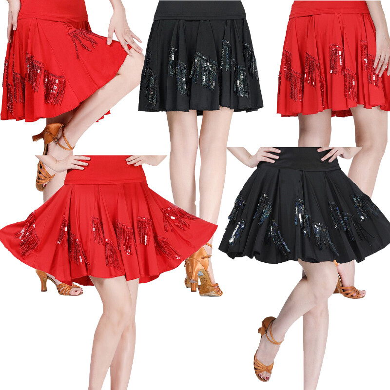 Mujer Falda Columpio Disfraz Damas Ropa de Baile Vientre Latino Flamenco Borla Rumba