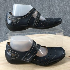 Array Mary Jane Shoes Youth 4 M Comfort Round Toe Hook  Loop Blue Leather