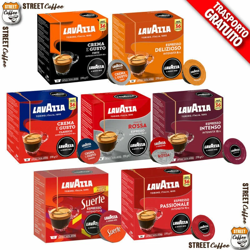 360 Capsule Caffè Lavazza Modo Mio NO 256 A SCELTA Suerte Intenso Dek Delizioso