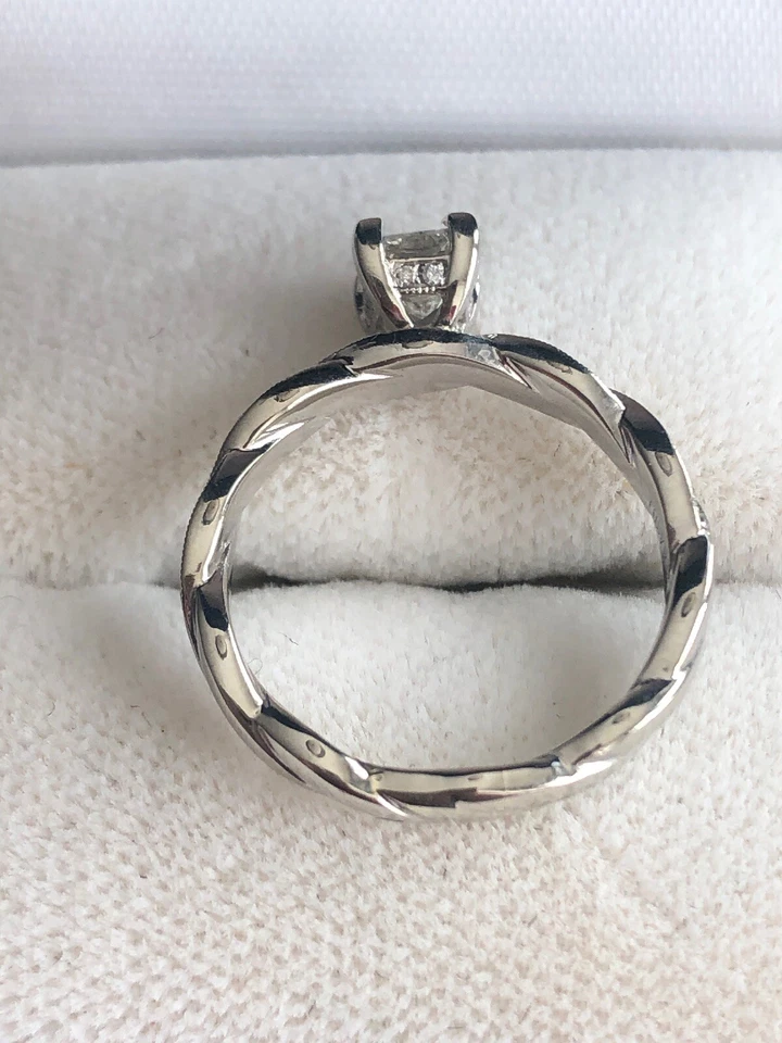 Unique 14k S.Kashi Twisted Infinity Style Princess Cut Engagement Ring GIA JSI1 - Image 3 of 4