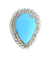 Vintage Handmade Casted Southwest Pure Sterling Silver Turquoise Cabochon Ring