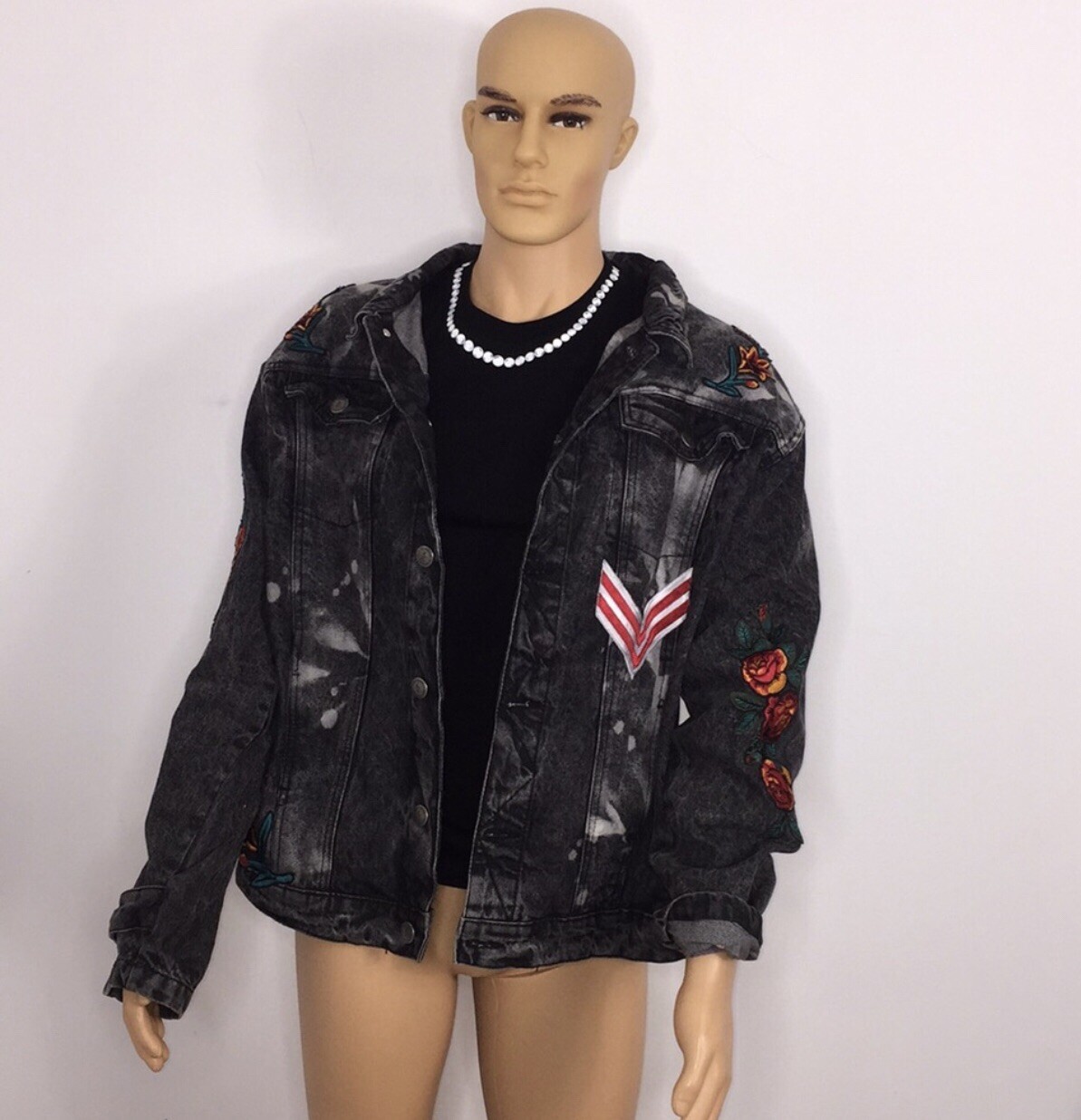 Reason jean jacket XL button up logo - image 3