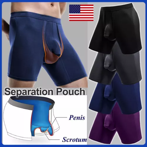 Herren Unterwäsche Dual Beutel Koffer Trennung Beutel Ausbuchtung Verbessernde Boxershorts - Bild 1 von 19