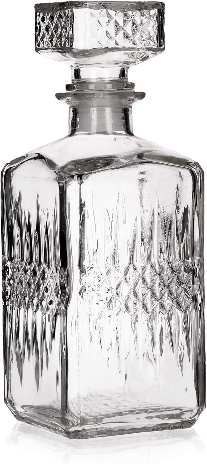 Karaffe Flasche Whiskykaraffe Cognacflasche Glaskaraffe Whisky Dekanter 0,85 L