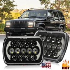 For Jeep Cherokee XJ 1984-2001 Wrangler YJ 1986-1995 2PC 7x6 Led Headlight HI/LO