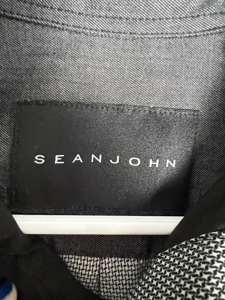 Sean John Button Up Shirt Men’s Size Medium M Black White Color Block Y2K 90s - Image 2 of 4