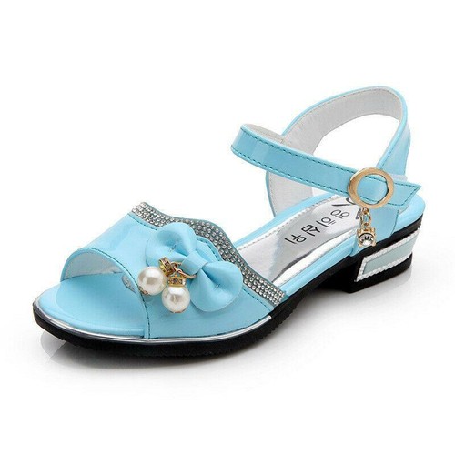 Kids Girls Princess Casual Open Toe Bowknot Party Wedding Dance Sandals Shoes US - Picture 5 of 12