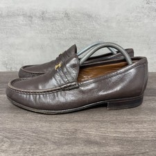 Gucci Shoes Mens 8.5 (41.5) Brown Leather Loafers Vintage Slip On Dress