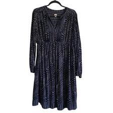 GAP Women’s Maternity Navy Blue Boho Midi Dress Coastal Cowgirl Size Medium