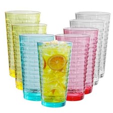 BPA-Free Plastic Tumblers 8 Pack 8x22oz  Reusable 22 Ounces Multicolor