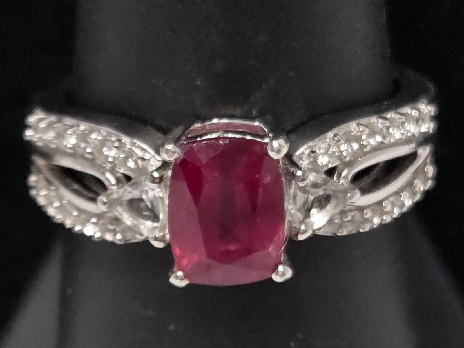 STS Lab-Created Red Ruby 925 Sterling Silver Ring… - image 16