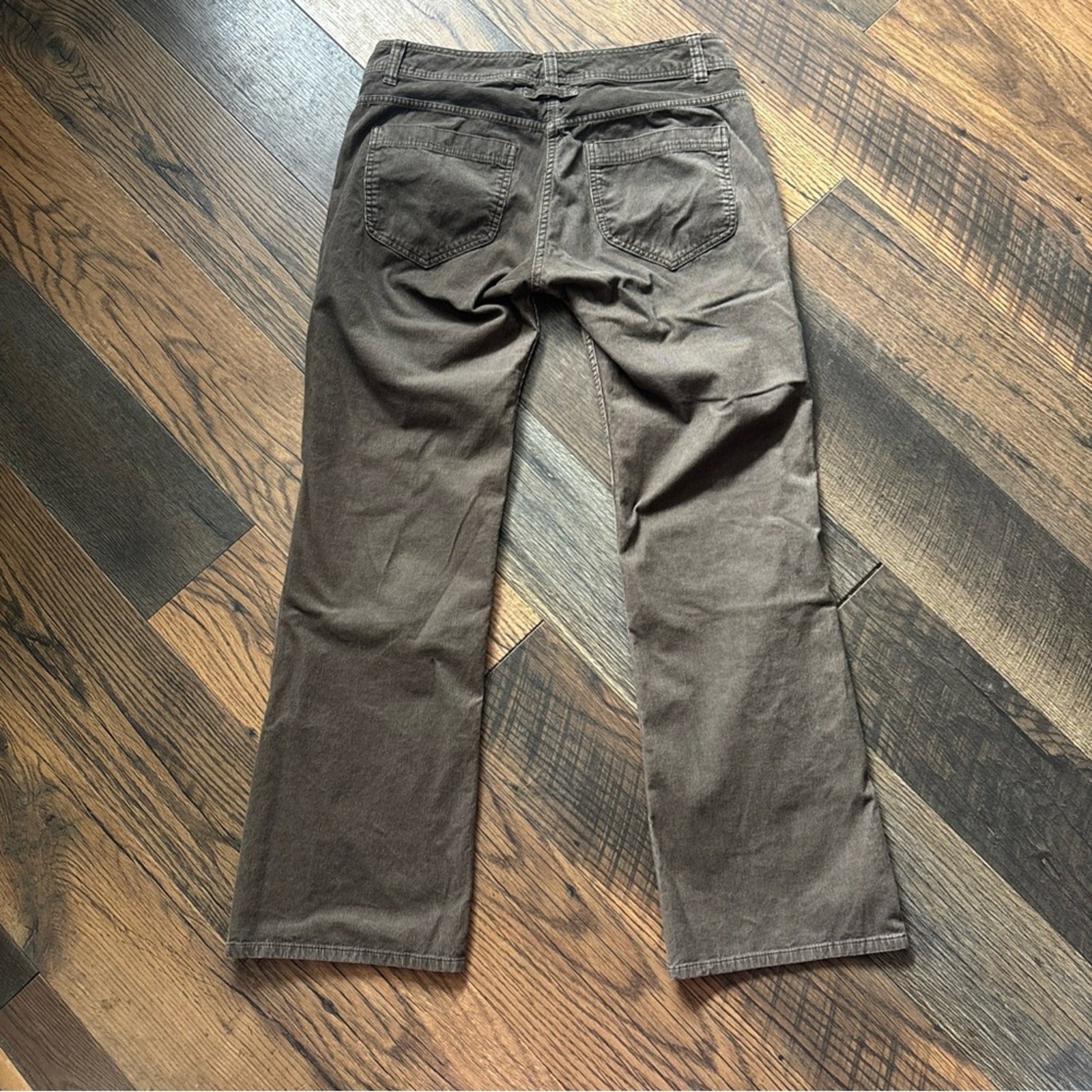 H&M Brown Taupe straight Leg  Corduroy Trouser Pants Women’s Size 14 thumbnail 2