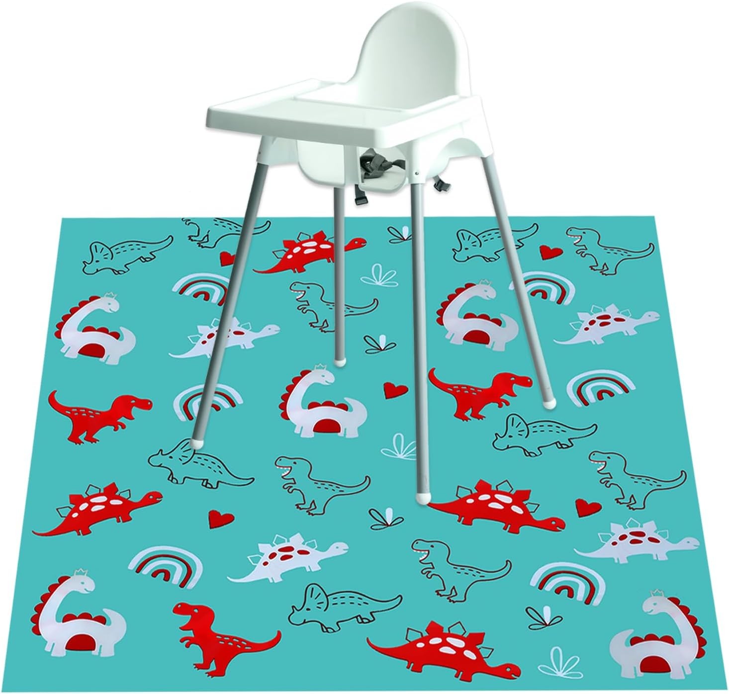 No More Mess Splash Mat for Under Baby Highchair - Floor PVC Mat Toddler Sheet,