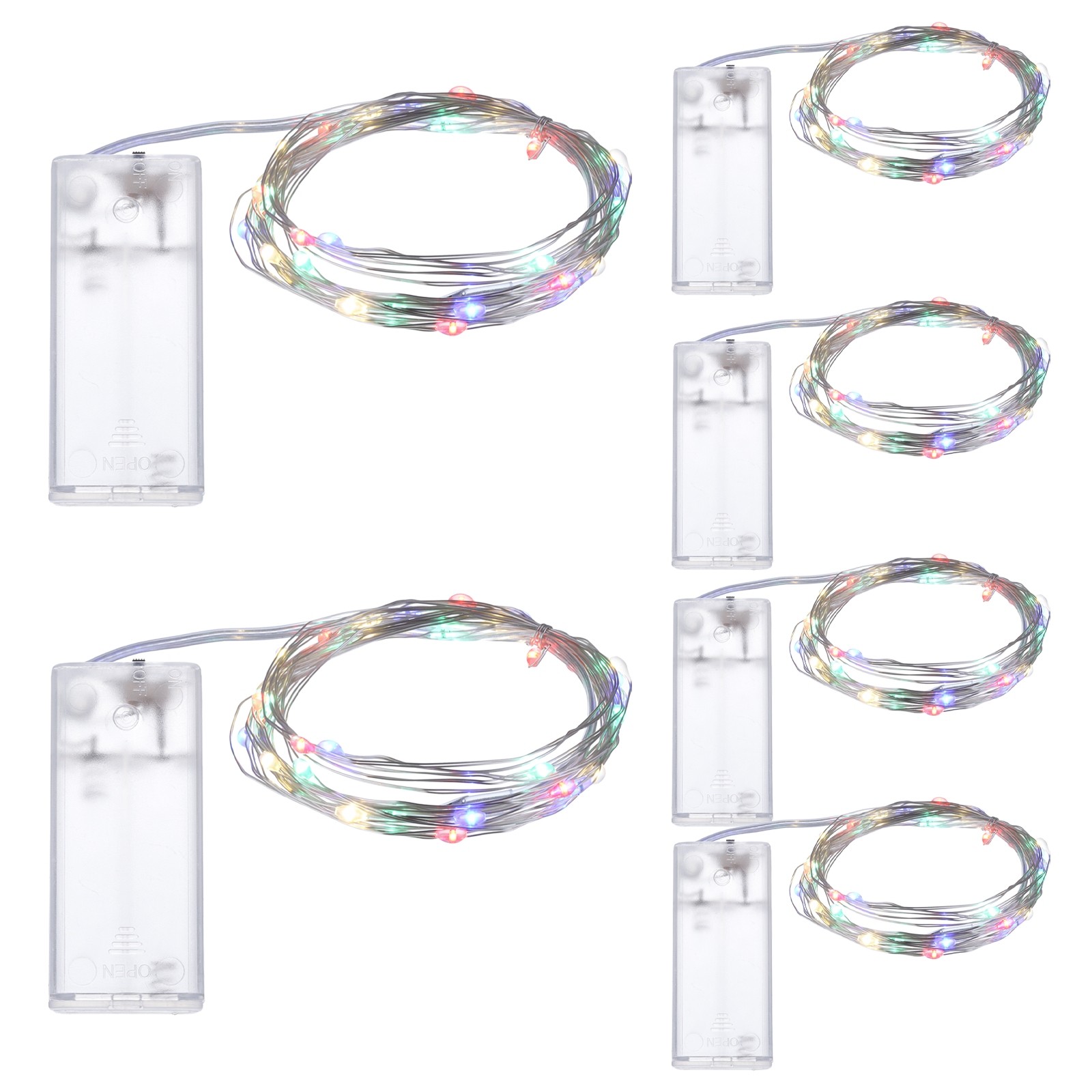 6 Pack LED Fairy Lights Battery Operated 20 LEDs 10 Feet Multicolor Lights